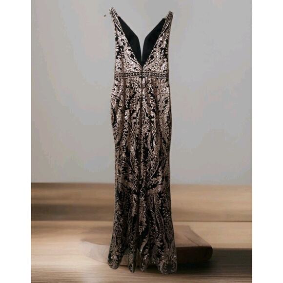 MAY QUEEN Couture Glitter Mermaid Maxi Dress Fantastic Size 10 NOWT - Picture 5 of 7